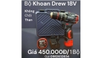 Bộ Khoan Pin 18V Tặng 5 Mũi Khoan và bộ vít